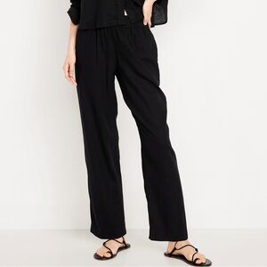 Old Navy High-Waisted Linen-Blend Straight Pants